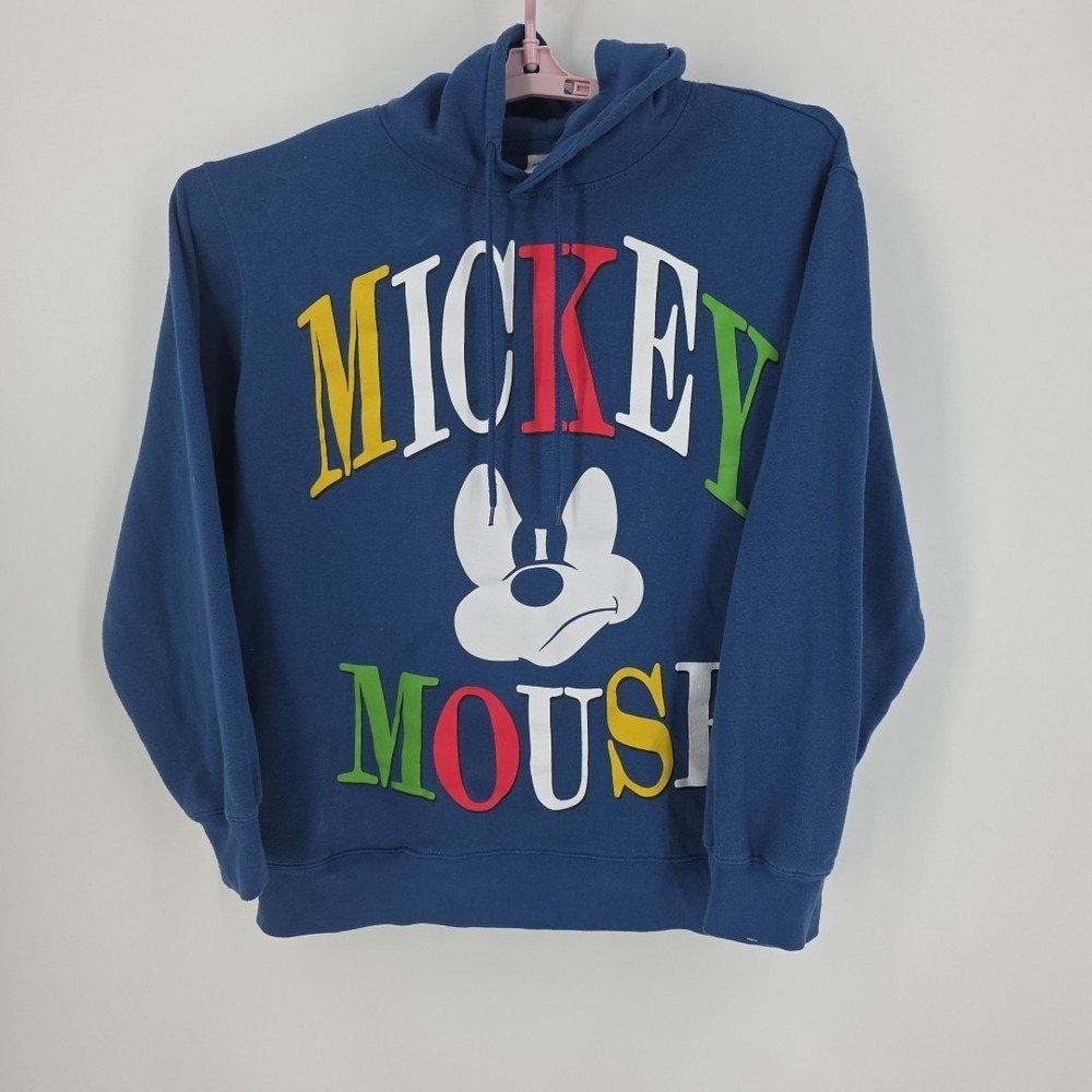 Mickey and Friends Blue Figured Men's Hooded Sweatshirt Great Condition‎ Size XL